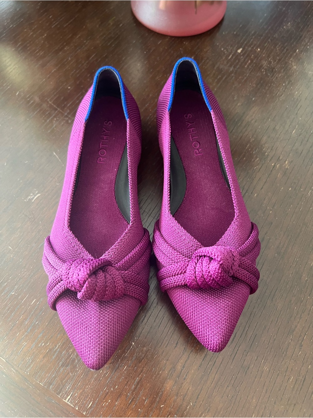Rothy's Pointed Knot Flats in Magenta - Picture 2 of 2